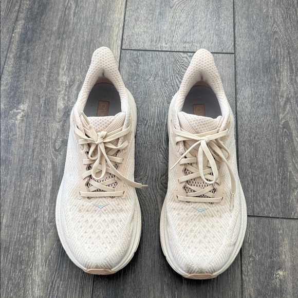 Hoka Cream and Blue Athletic Shoes - Picture 5 of 11